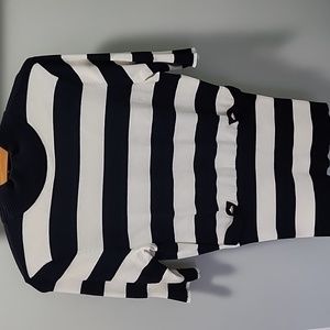 Cache striped top tee, Size M, Navy and White